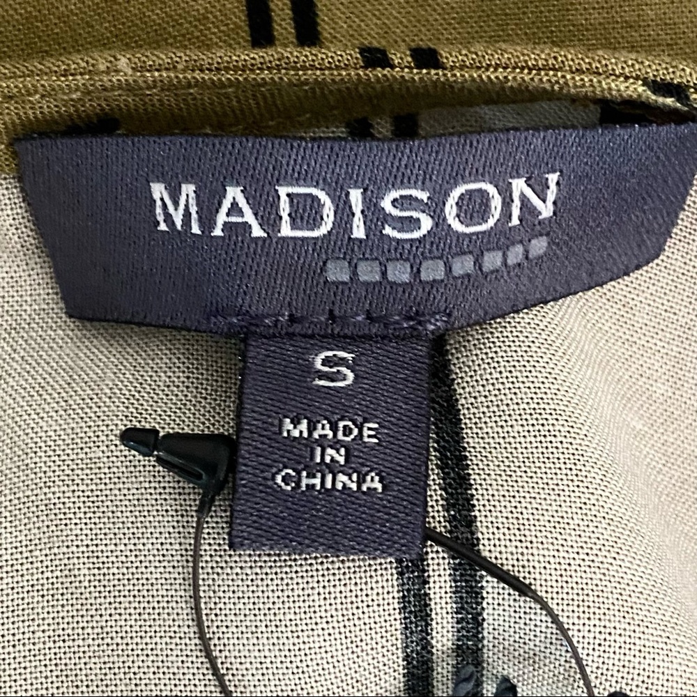 Madison Sleeveless Tunic S High Low Striped Dried Herb - Picture 10 of 12